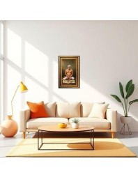 Lahiri Mahasaya Digital Golden Balck Color Photo Frame | Hindu Religious Wall Decor | 14x20 Inches - Inspirational Wall Art for Office, Home Decor - Ideal Spiritual Gift (F16955)