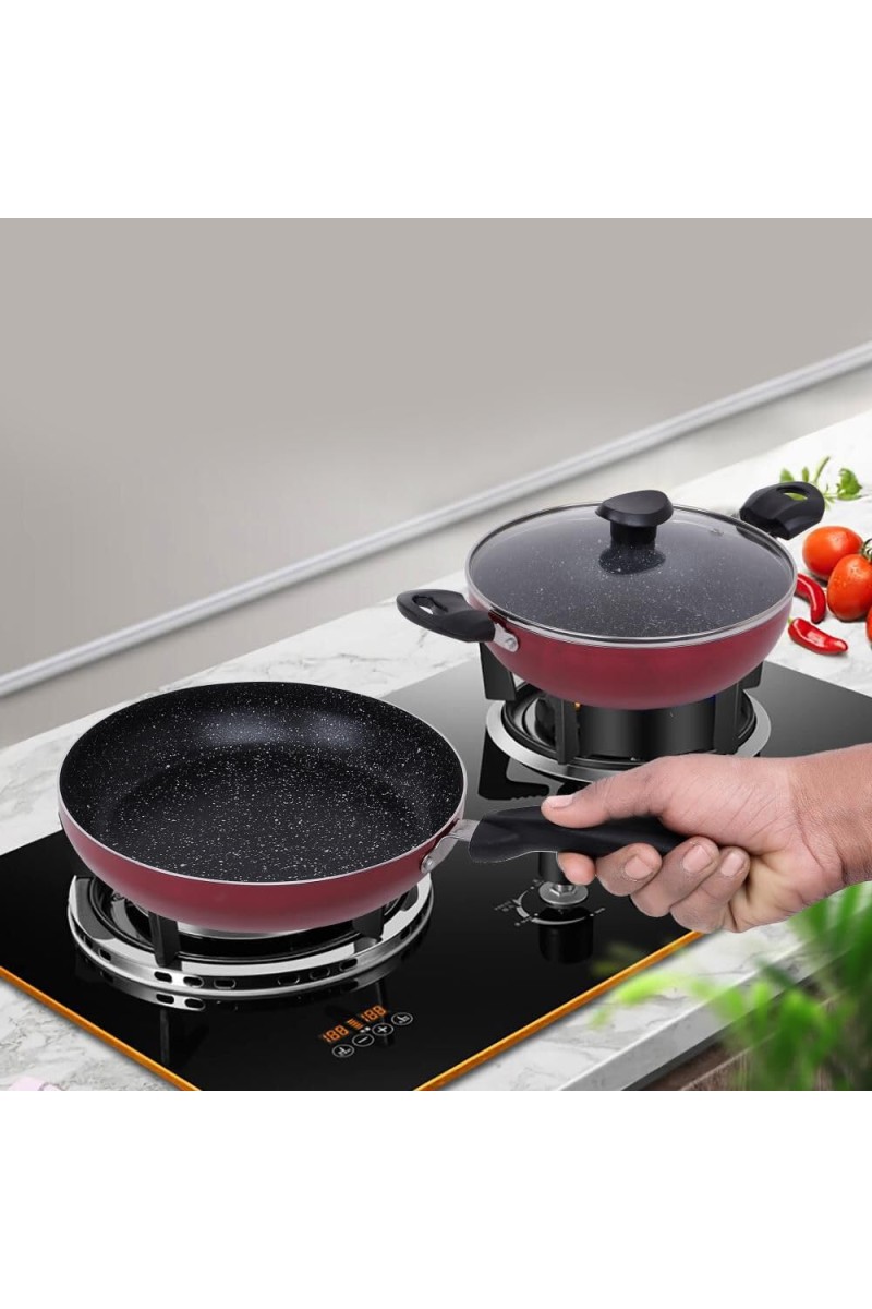 1 L Frypan, 1.5 L Kadhai Non-Stick Cook & Serveware - (M1413)