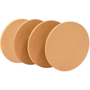 3mm MDF Board 4inch Round Cutouts for Arts & Crafts, Smooth Unfinished Wood Circles for Painting, DIY Crafts, Laser Cutting & Engraving (Pack of 4)