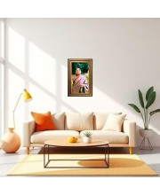 Bhaktivedanta Swami Prabhupada Digital Golden Balck Color Photo Frame | Hindu Religious Wall Decor | 18x24 Inches - Inspirational Wall Art for Office, Home Decor - Ideal Spiritual Gift (F16771)