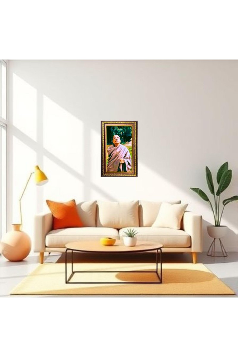 Bhaktivedanta Swami Prabhupada Digital Golden Balck Color Photo Frame | Hindu Religious Wall Decor | 18x24 Inches - Inspirational Wall Art for Office, Home Decor - Ideal Spiritual Gift (F16771)