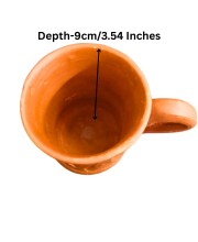 Handcrafted Terracotta Clay Mug with Handle – Eco-Friendly Traditional Kulhad Style Cup for Tea & Coffee (300 ml Approx) (2)