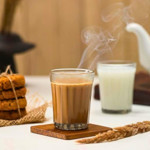 Small Tea Glass Set of 4 | Chai, Milk & Coffee Drinking Glasses | Clear Transparent Durable Glass Tumblers for Home, Kitchen & Office Use
