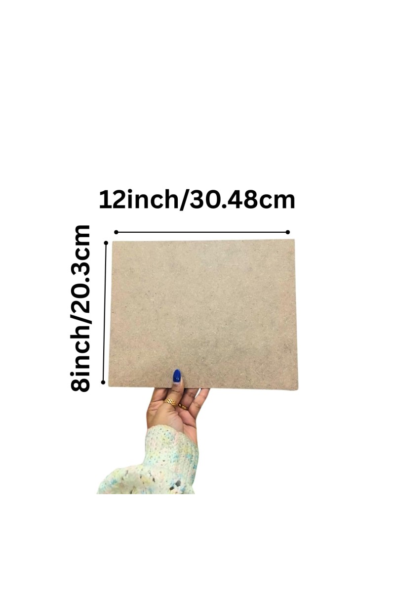 MDF Board Sheet 3 mm for Arts & Crafts | Premium Plain MDF Wood Sheets for Painting, Resin Art, Mandala, Pyrography, Decoupage & Lamination | 8 x 12 Inch | Pack of 10 (8x12)