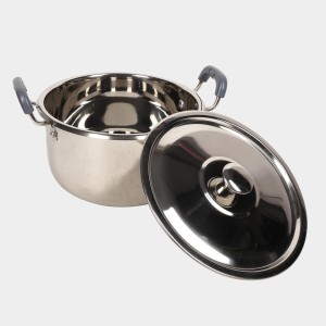 4.5 L Steel Cooking Pot 25 X 12.5 cm, 1Lid, 1Pot