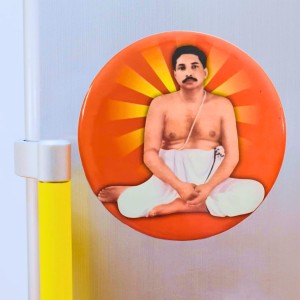 Devotional Saint Guru Round Fridge Magnet Set (4 Pieces) | Religious Refrigerator Magnets for Home, Office & Temple Decor (4)