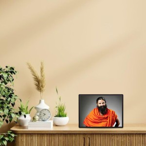 Baba Ramdev Laminated Photo - 11x13 Inches, Divine Blessings for Home & Office and Temple Decoration