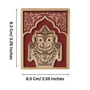 Wooden Lord Jagannath Fridge Magnet | Laser Engraved Religious Souvenir | Traditional Pattachitra Style Decorative Magnet for Home & Office (6)