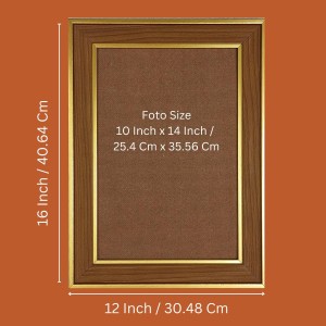 Jay Swaminarayan Photo Frame - 12x16 Inches, Brown Wooden Frame for Home, Office & Temple Decoration