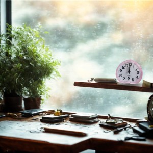 Cute Pink Heart-Shaped Quartz Alarm Clock – 3.48 Inch Silent Analog Desk for Kids, Travel & Bedroom Decor