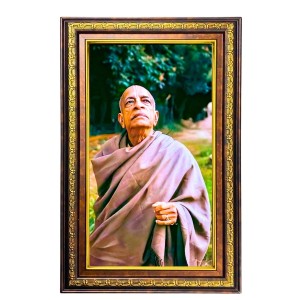 Bhaktivedanta Swami Prabhupada Digital Golden Balck Color Photo Frame | Hindu Religious Wall Decor | 18x24 Inches - Inspirational Wall Art for Office, Home Decor - Ideal Spiritual Gift (F16771)