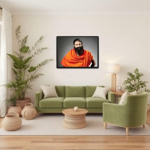 Baba Ramdev Laminated Photo - 11x13 Inches, Divine Blessings for Home & Office and Temple Decoration