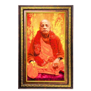 Bhaktivedanta Swami Prabhupada Digital Golden Balck Color Photo Frame | Hindu Religious Wall Decor | 18x24 Inches - Inspirational Wall Art for Office, Home Decor - Ideal Spiritual Gift (F16851)
