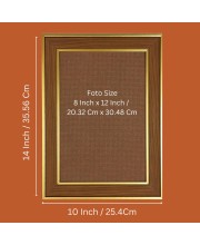 Jay Swaminarayan Photo Frame - 10x14 Inches, Brown Wooden Frame for Home, Office & Temple Decoration