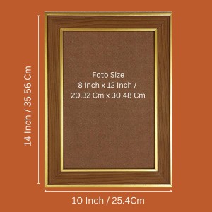 Jay Swaminarayan Photo Frame - 10x14 Inches, Brown Wooden Frame for Home, Office & Temple Decoration