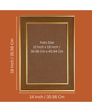 Jay Swaminarayan Photo Frame - 14x18 Inches, Brown Wooden Frame for Home, Office & Temple Decoration
