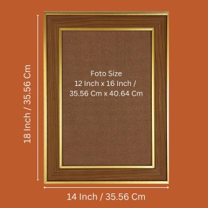 Jay Swaminarayan Photo Frame - 14x18 Inches, Brown Wooden Frame for Home, Office & Temple Decoration