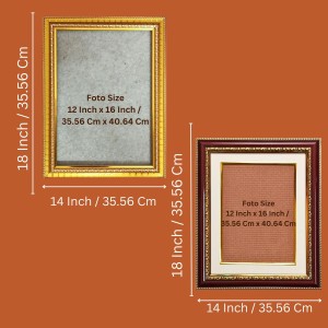 God Shri Veerabhadra Photo Frame - 14x18 Inches, Brown Wooden Frame for Home, Office & Temple Decoration