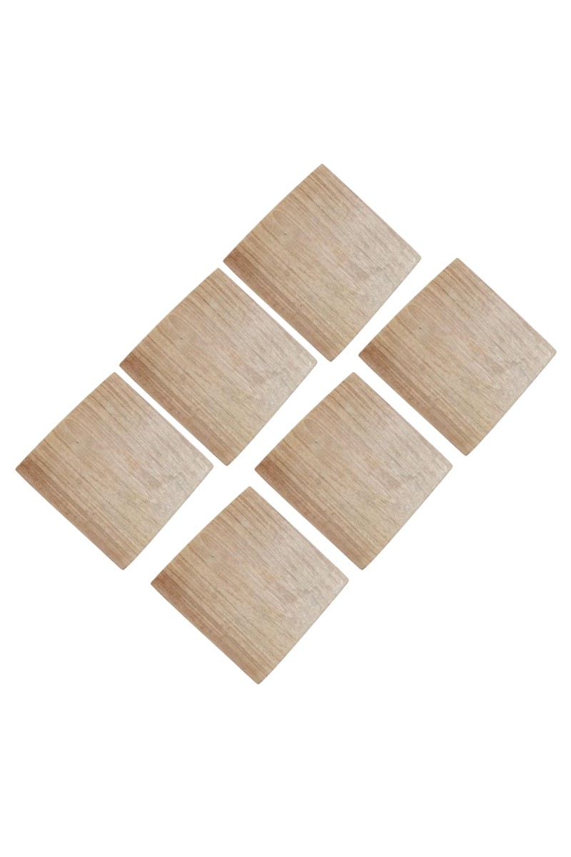 Natural Wooden Square Lid for Glass Tumblers and Carafes – Airtight Drink Cover Pack of 6| Multipurpose Wooden Lid Coaster Combo for Home & Kitchen (6)