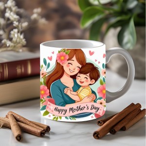 Happy Mother’s Day Printed Customized Coffee Mug – 325 Ml Ceramic Mug – Gift for Mom from Daughter or Son – Dishwasher & Microwave Safe