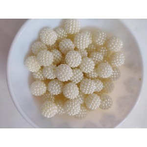 HiTechMart 10mm Round Dotted Ball Shaped Creamy White Pearl Plastic Beads for Jewelry, Arts & Crafts, Embroidery, Bracelets - Women, Girls & Kids. (Pack of 100)