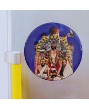 Stainless Steel Round Maa Kali with Sarada Devi & Ramakrishna Paramahansa Fridge Magnet | Devotional & Decorative Refrigerator Magnet for Home & Office | Pack of 1