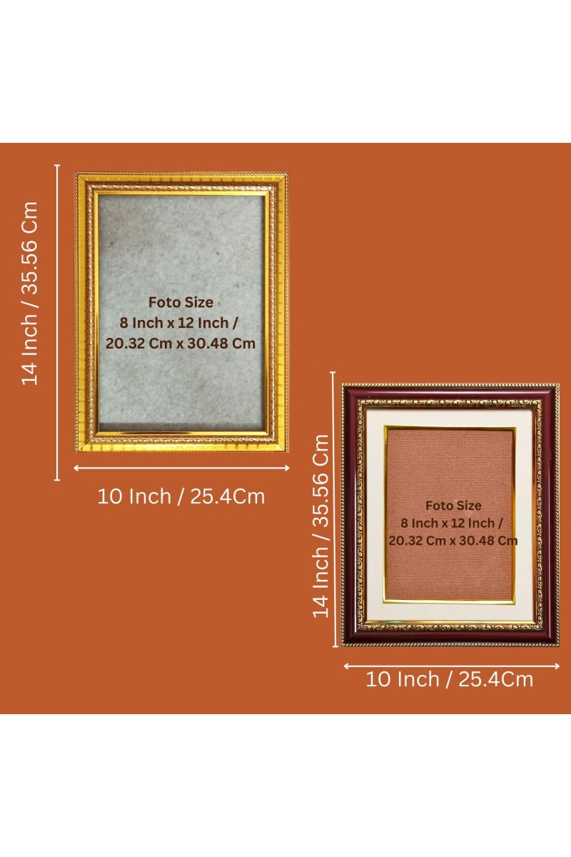 God Shri Veerabhadra Photo Frame - 10x14 Inches, Brown Wooden Frame for Home, Office & Temple Decoration