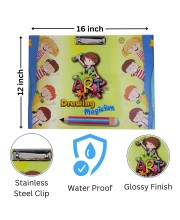 Hi Tech Sales, Excellent Quality Examination Pad || Wooden Drawing Board for Kids/Students, Girls & Boys || Stainless Steel Clip, Plain MDF Hard Board Writing Pad(A3 Size) (Yellow)