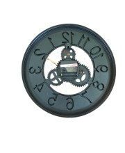 Hitech Sales Wooden Theme Quartz Stylish Analog 30 Cm Decorative Latest Transparent Background Weatherproof WallClock Battery Operated Round Easy to Read for Living Room Bedroom Office Kitchen School