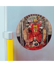Stainless Steel Round Maa Kali Fridge Magnet | Devotional & Decorative Refrigerator Magnet for Home & Office | Pack of 1