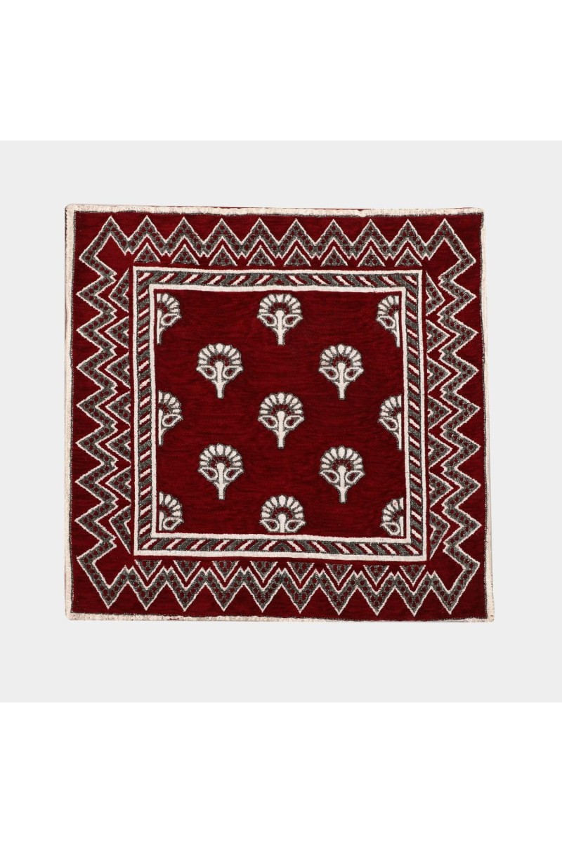 Home Beautiful Maroon Microfiber Cushion Cover