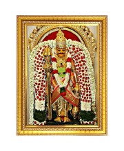 God Shri Veerabhadra Photo Frame - 12x16 Inches, Brown Wooden Frame for Home, Office & Temple Decoration
