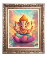 Sri Ganeshiji Big Photo Frame - 18x22 Inches for Home & Office Decoration