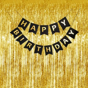 Party Decoration Combo – Hairband, Tuni LED Bulb, Birthday Sash & Foil Curtain – Perfect Birthday Celebration Set for Girls & Women (SILVER)