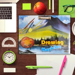 Hi Tech Sales,Excellent Quality Examination Pad || Wooden Drawing Board for Kids/Students, Girls & Boys || Stainless Steel Clip, Plain MDF Hard Board Writing Pad(A3 Size) (Green)