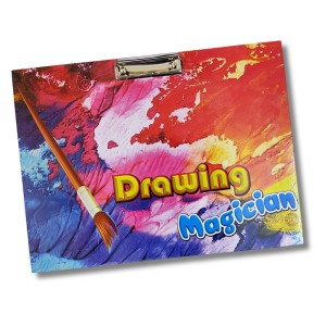 Hi Tech Sales|| Wooden Drawing Board for Kids/Students, Girls & Boys || Stainless Steel Clip, Plain MDF Hard Board Writing Pad(A3 Size) (Multicolored)