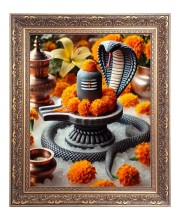 Shiv Linga Big Photo Frame - 18x22 Inches for Home & Office Decoration
