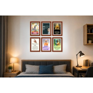 Pack Of 6 Laminated A4 Wall Posters | Spiritual, Motivational & Inspirational Designs | 250 GSM Photo Paper | Water-Resistant | Double-Sided Tape (F39350)