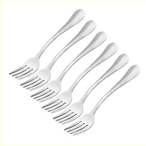 Hitech Sales Stainless Steel Set of 4 19cm Long 100% Food Grade NonToxic AntiRust Dishwasher Safe Premium Forks for Soup Icecream Dessert Tableware Tea Dinner Home Kitchen Daily Multipurpose Use