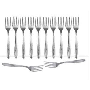 Hitech Sales Stainless Steel Set of 12,16 cm Long, 100% Food Grade NonToxic AntiRust Dishwasher Safe Designed Forks for Dessert Tea Dinner Home Kitchen Luxury Dinning Tableware Daily Use