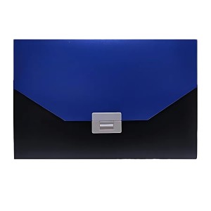 Hitech Sales Expanding File Folder A4 Size 7 Pocket with Buckle Closure Blue and Black Expanding Document Organizer for documents Buckle Storage Multi-Pocket (Blue & Black)