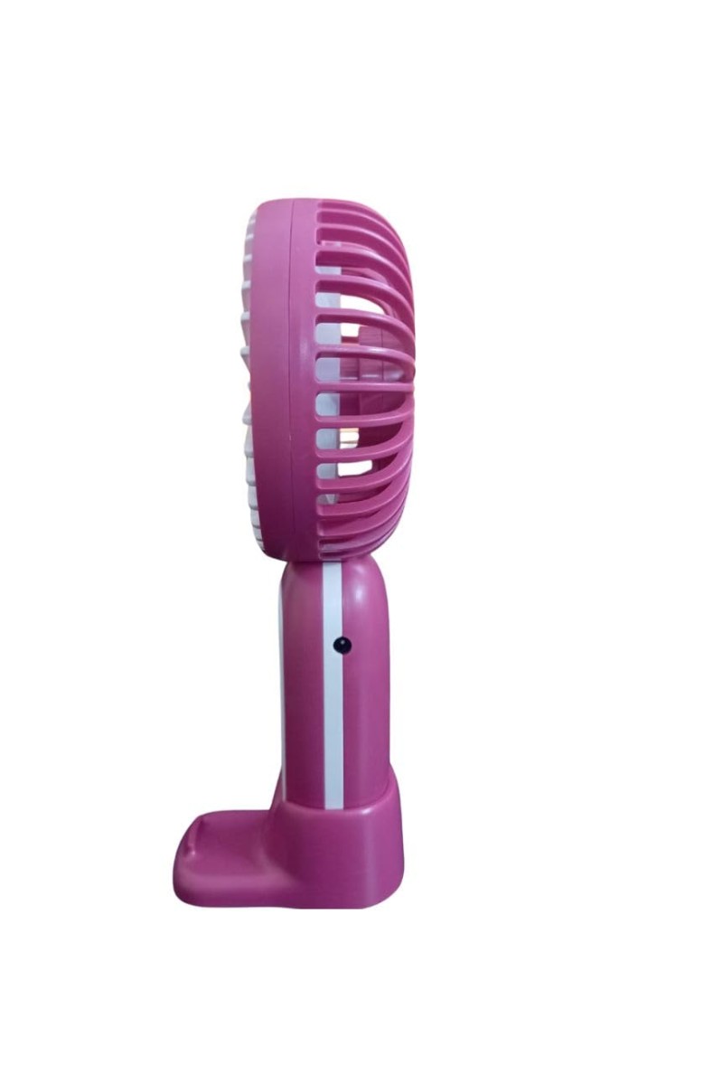 Mini Hand Fan – Portable USB Rechargeable Personal Fan, 3 Speeds, Quiet Operation, Handheld or Desk Use, Ideal for Travel, Office, Outdoor, and Summer Activities (Pink)