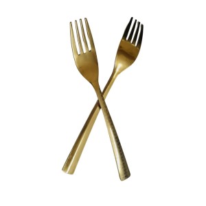 Hitech salesStainless Steel Dinning, Luxury Dinner Fork with Gold Pvd Coating, Set of 2, Length 6.5 inch, Dazzle Design,Daily Use