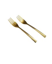 Hitech salesStainless Steel Dinning, Luxury Dinner Fork with Gold Pvd Coating, Set of 2, Length 6.5 inch, Dazzle Design,Daily Use