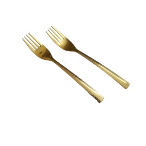 Hitech salesStainless Steel Dinning, Luxury Dinner Fork with Gold Pvd Coating, Set of 2, Length 6.5 inch, Dazzle Design,Daily Use