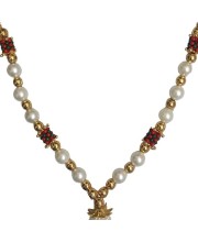 Hitech Sales Artificial Pearl and Bead Decorative Floral Garland Mala for Pooja, Mandir, Home Décor, and Festivals | Multicolor Design with Pendant Hanging (Small, 22 cm)