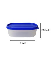 Airtight Kitchen Storage Container, 600ml Capacity, Blue Lid (Set of 2) (7 X 2.5)