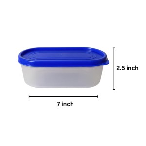 Airtight Kitchen Storage Container, 600ml Capacity, Blue Lid (Set of 2) (7 X 2.5)