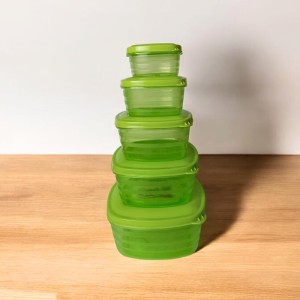 5-Piece Transparent Food Storage Container Set with Airtight Lids – BPA-Free Freezer and Fridge Containers for Vegetables and More