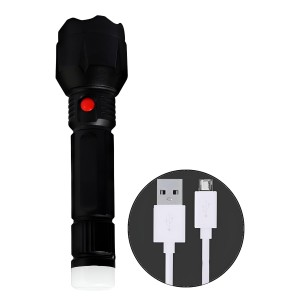HiTechMart 24 Energy Rechargeable Led Torch with Dual Mode Night Lamp/Torch 8 hrs Flood Lamp Emergency Light (Black)